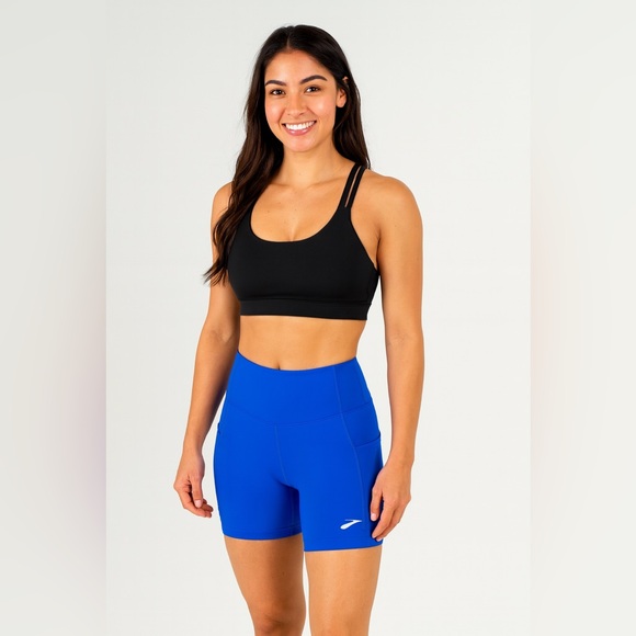 Brooks Pants - Brooks Running 2-in-1 Pocket Shorts Blue Women’s Size M High Waist